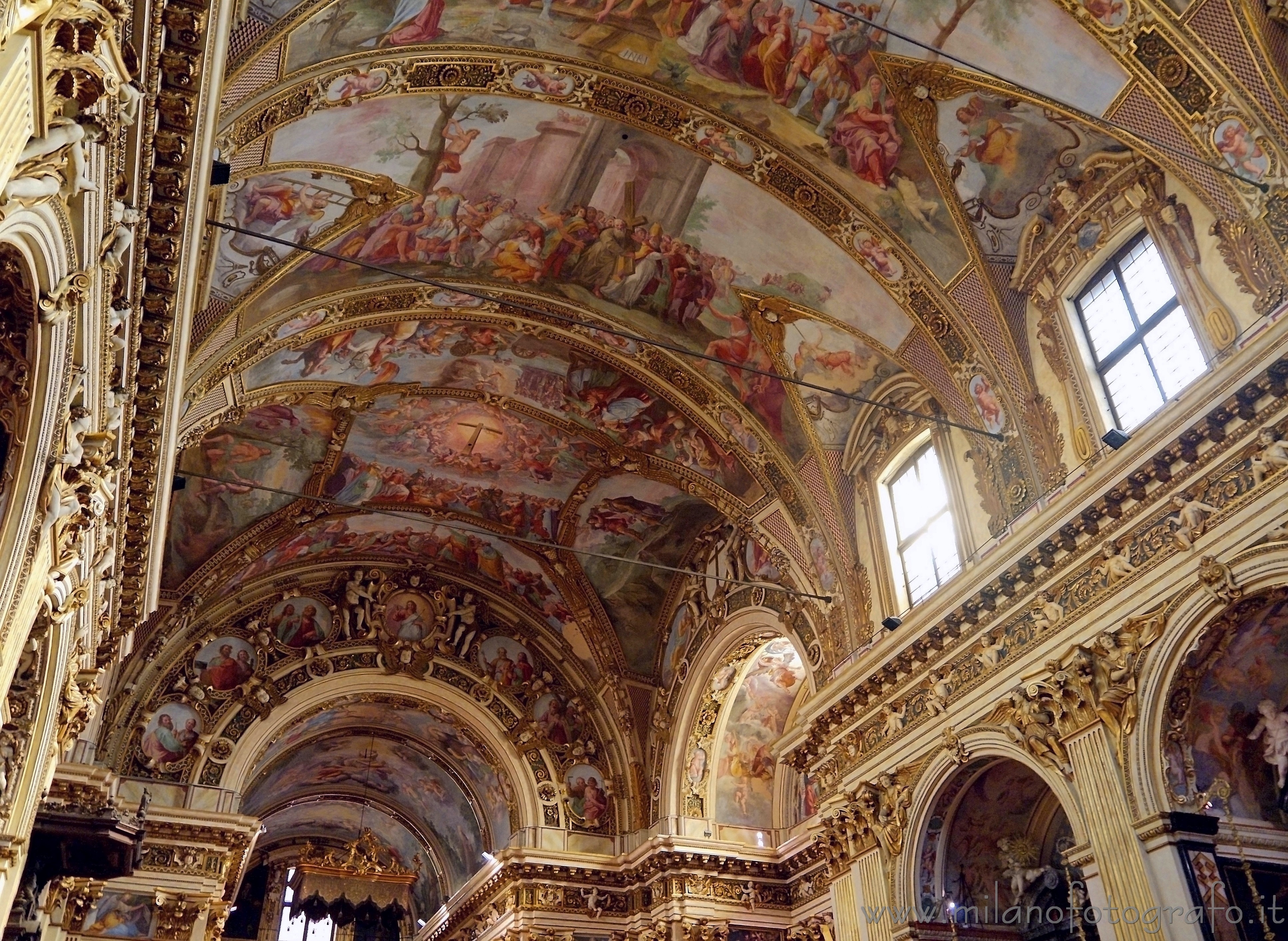 Milan (Italy) - Ceiling covered with frescos of the Church of Sant'Antonio Abate